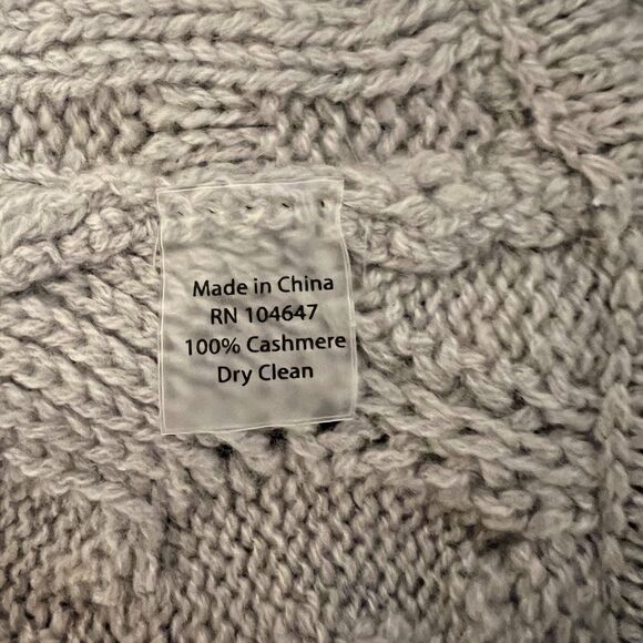 Kinross Cashmere Cardigan Sweater Size XS Gray Cable Knit Open Front Capsule - Picture 12 of 12